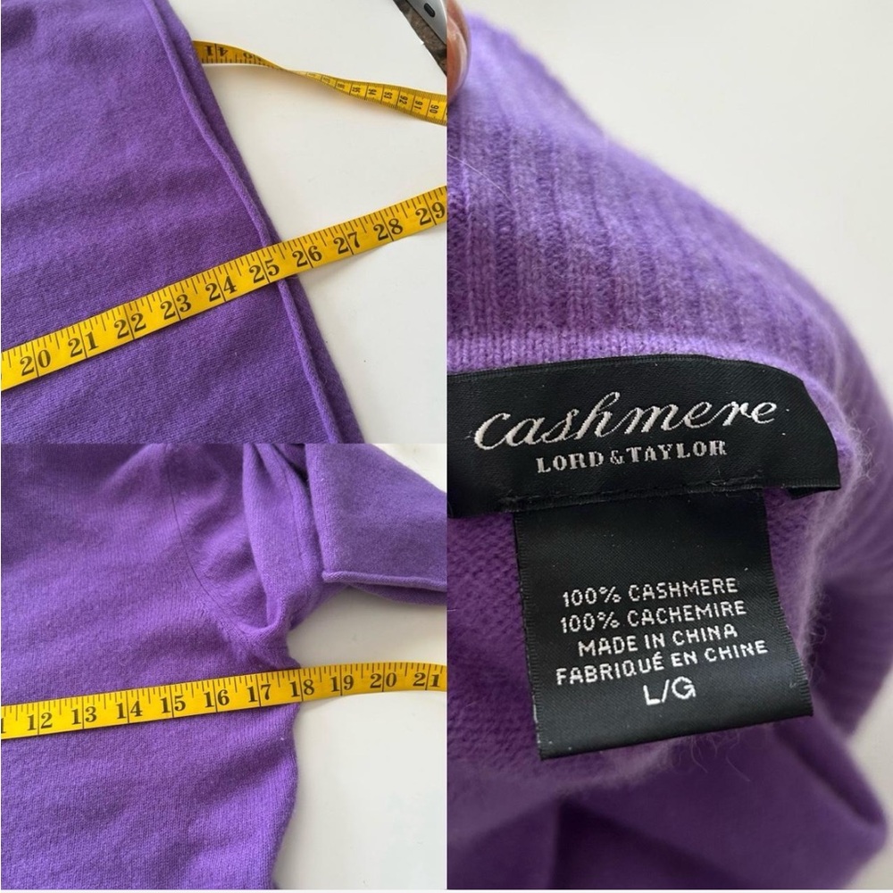 Vintage Lord & Taylor 100% Cashmere Turtle Neck in Purple size Large. - Picture 6 of 7